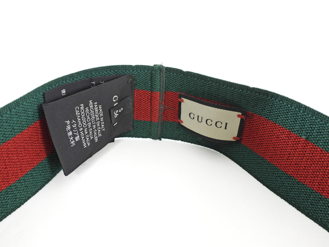 Gucci Red Green Striped Web Rhinestone Headband