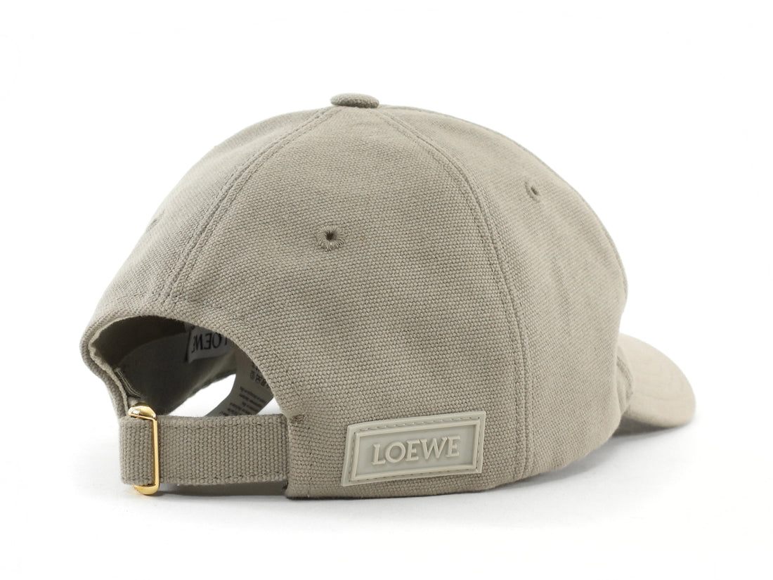 Loewe Stone Canvas Rubber Anagram Logo Baseball Cap O/S