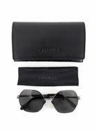 Chanel 4281Q Chain Sunglasses Gunmetal