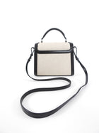 Saint Laurent Mini Cassandra Canvas and Black Leather Top Handle Bag