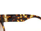 Miu Miu Brown Honey Havana Acetate Square Goldtone Logo Temple Sunglasses 10WS