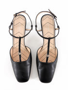 Gucci Double G T-Bar Leather Pumps Black - 39.5