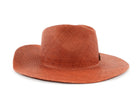 Ruslan Baginskiy Rust Orange Woven Straw Fedora Hat - M
