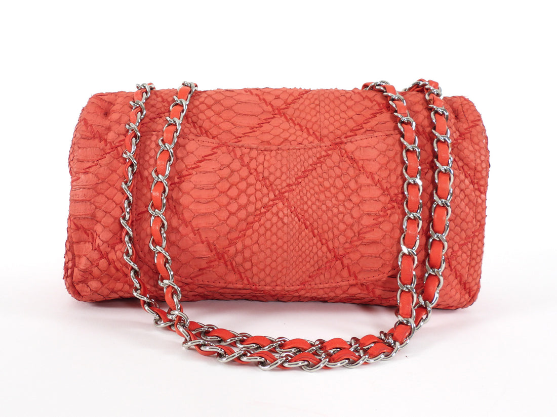 Chanel Red Python Medium Ultimate Stitch Flap Bag