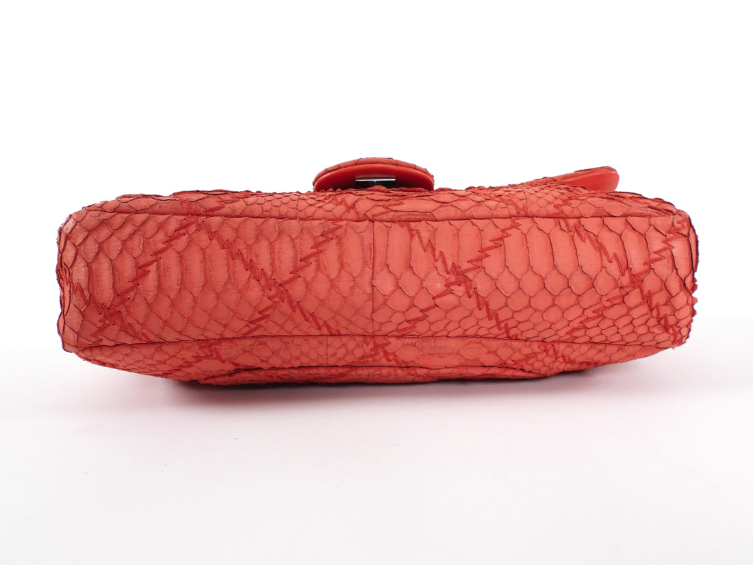Chanel Red Python Medium Ultimate Stitch Flap Bag