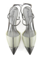 Giorgio Armani T-Strap Kitten Heels Silver - 40