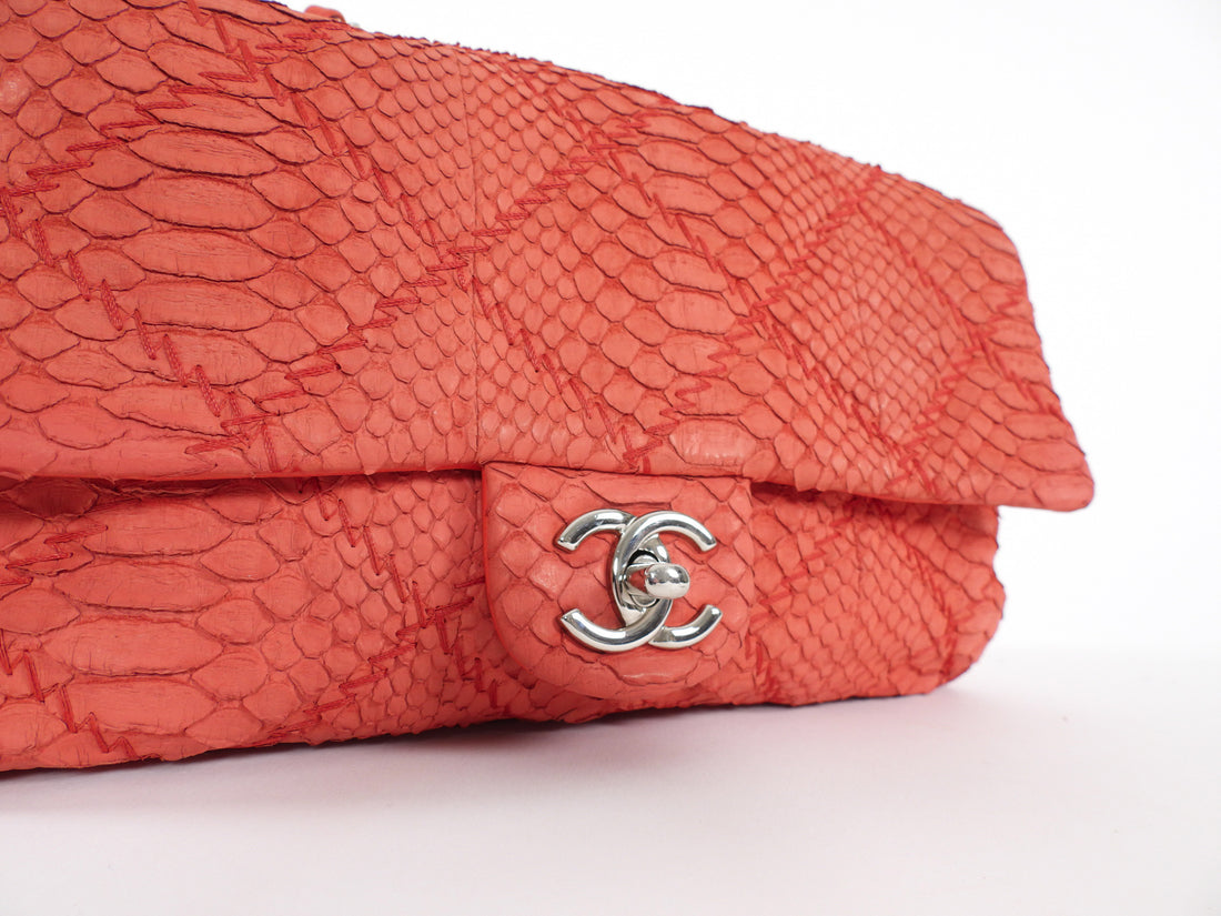 Chanel Red Python Medium Ultimate Stitch Flap Bag