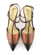 Giorgio Armani T-Strap Kitten Heels Bronze - 40