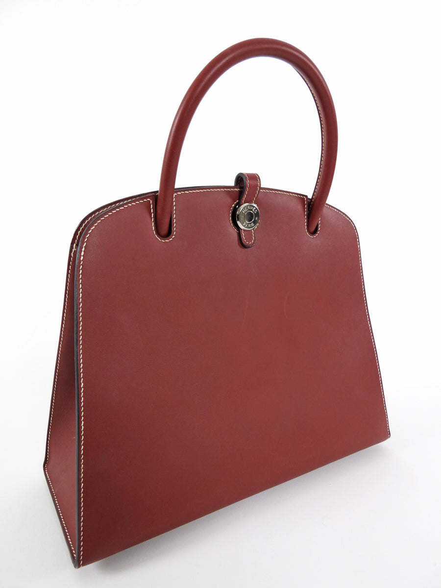 Hermès Vintage 2001 Rouge H Box Calf Leather Dalvy Top Handle Bag