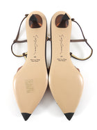 Giorgio Armani T-Strap Kitten Heels Bronze - 40