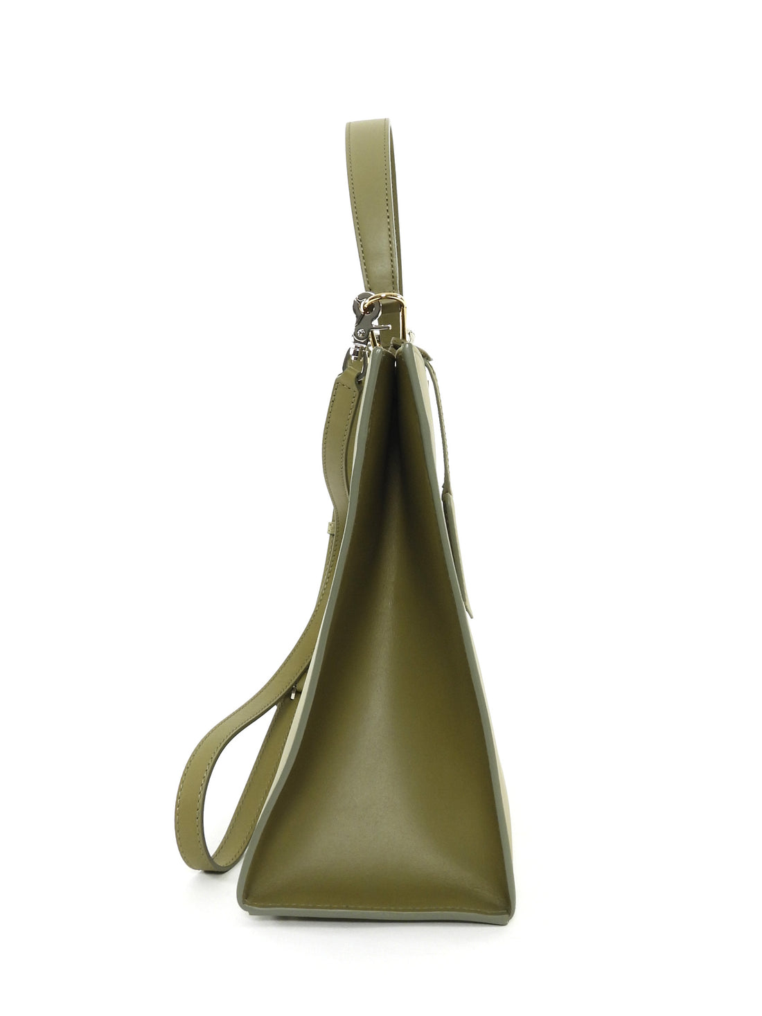 Balenciaga Khaki Leather Le Dix Two Way Handbag