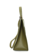 Balenciaga Khaki Leather Le Dix Two Way Handbag
