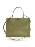 Balenciaga Khaki Leather Le Dix Two Way Handbag