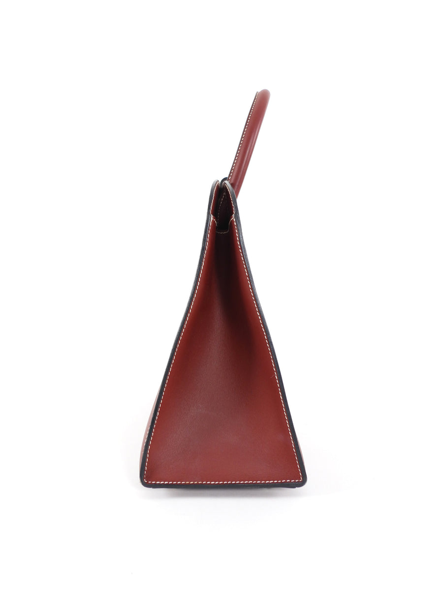 Hermès Vintage 2001 Rouge H Box Calf Leather Dalvy Top Handle Bag