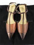 Giorgio Armani T-Strap Kitten Heels Bronze - 40