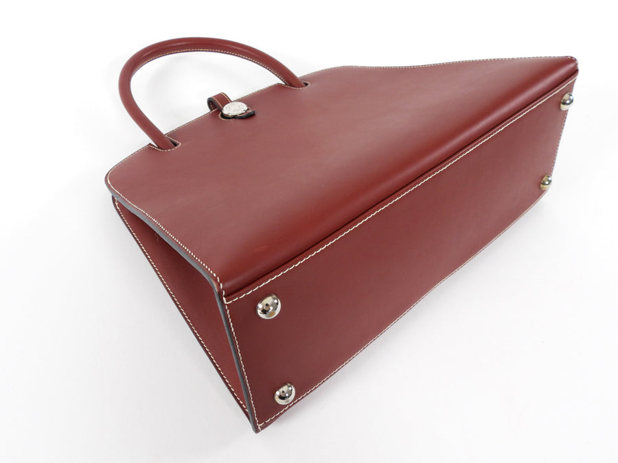 Hermès Vintage 2001 Rouge H Box Calf Leather Dalvy Top Handle Bag