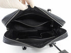 Prada Black Saffiano Leather Triangle Logo Briefcase