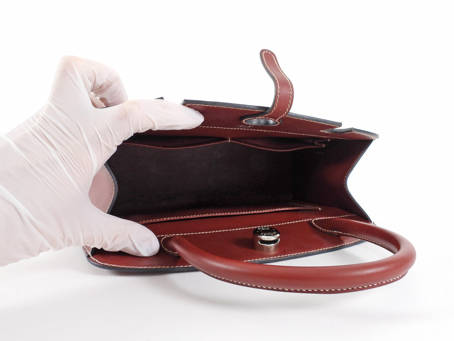 Hermès Vintage 2001 Rouge H Box Calf Leather Dalvy Top Handle Bag