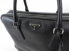 Prada Black Saffiano Leather Triangle Logo Briefcase