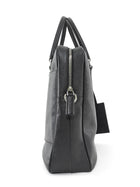 Prada Black Saffiano Leather Triangle Logo Briefcase