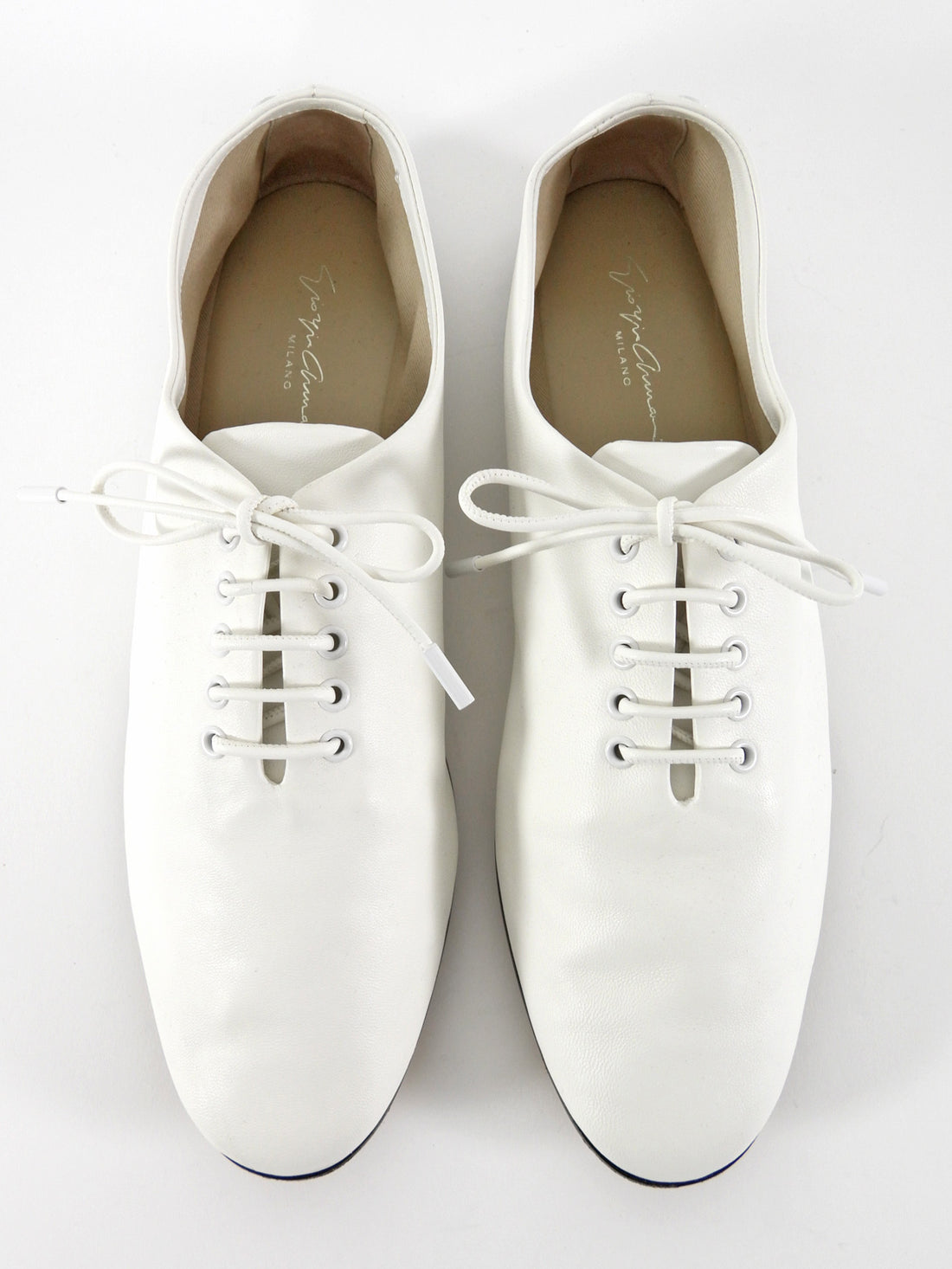 Giorgio Armani Glove Soft Leather Laced Oxford White - 39.5
