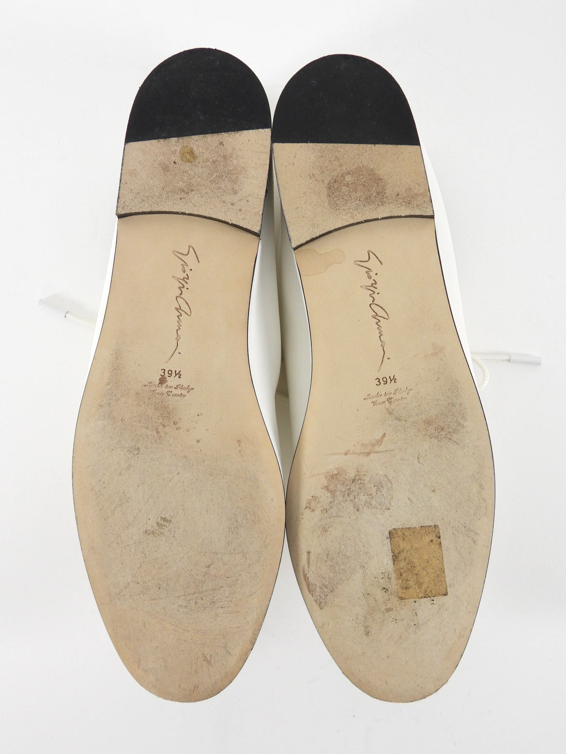 Giorgio Armani Glove Soft Leather Laced Oxford White - 39.5