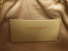 Chanel Beige 25 Matte Gold Drawstring Quilted Caviar Leather Chain Hobo Bag