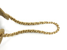 Chanel Beige 25 Matte Gold Drawstring Quilted Caviar Leather Chain Hobo Bag