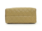 Chanel Beige 25 Matte Gold Drawstring Quilted Caviar Leather Chain Hobo Bag