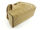 Chanel Beige 25 Matte Gold Drawstring Quilted Caviar Leather Chain Hobo Bag
