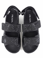 Prada Re-Nylon Crystal Strass Dad Sandals Black - 38.5