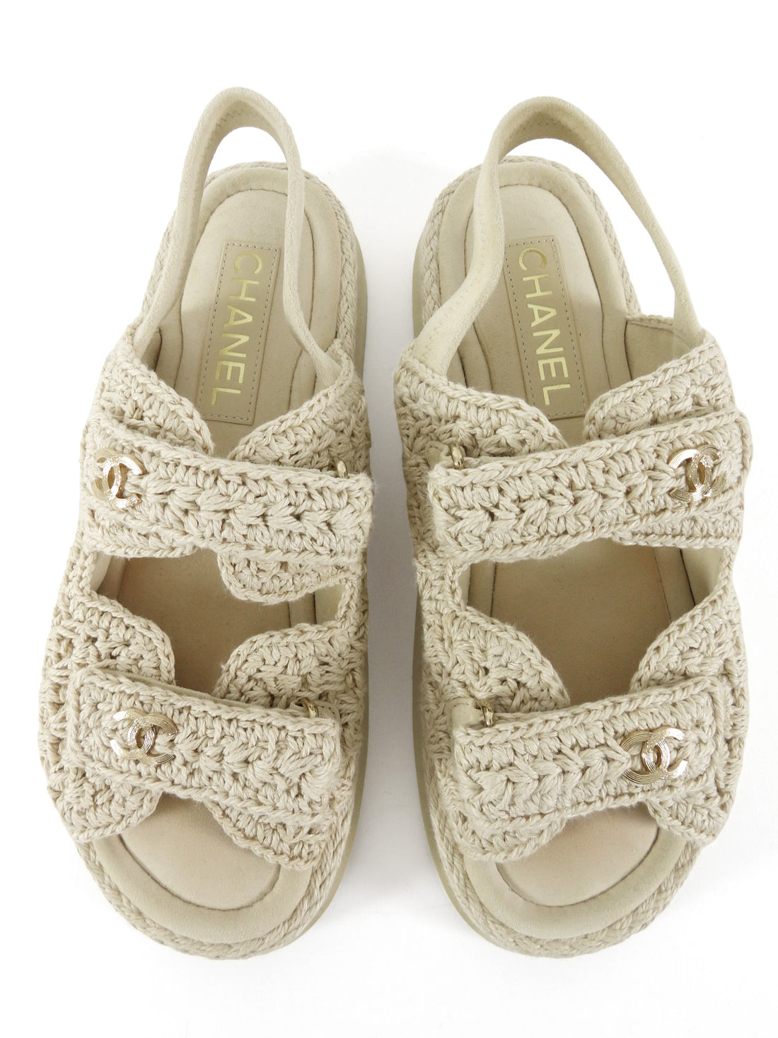 Chanel 2025 Beige Crochet Dad Sandal - 39