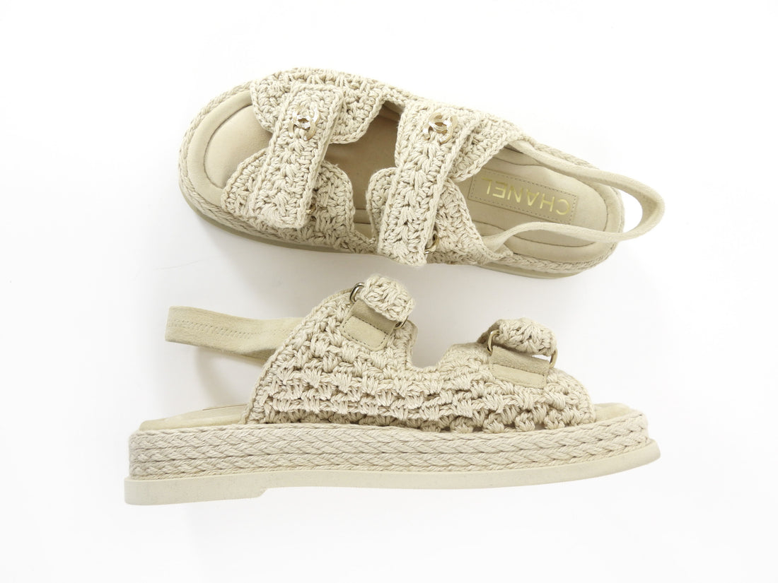 Chanel 2025 Beige Crochet Dad Sandal - 39