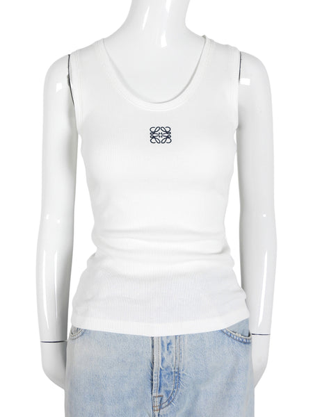 Loewe White Rib Anagram Logo Tank Top - S
