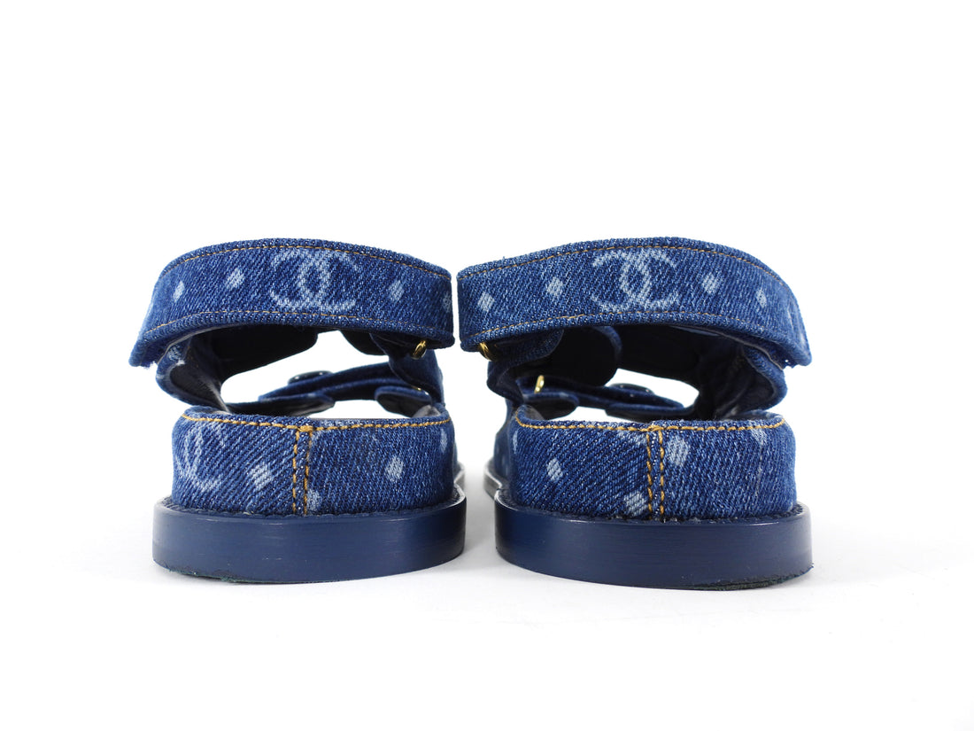 Chanel Blue Denim CC Dad Sandal - 39
