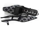 Gucci Mesh Crystal Studded Sling Back Kitten Heels Black - 39.5