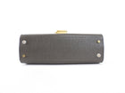 Saint Laurent Mini Cassandra Slate Grey Leather Top Handle Bag