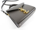 Saint Laurent Mini Cassandra Slate Grey Leather Top Handle Bag