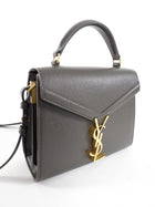 Saint Laurent Mini Cassandra Slate Grey Leather Top Handle Bag