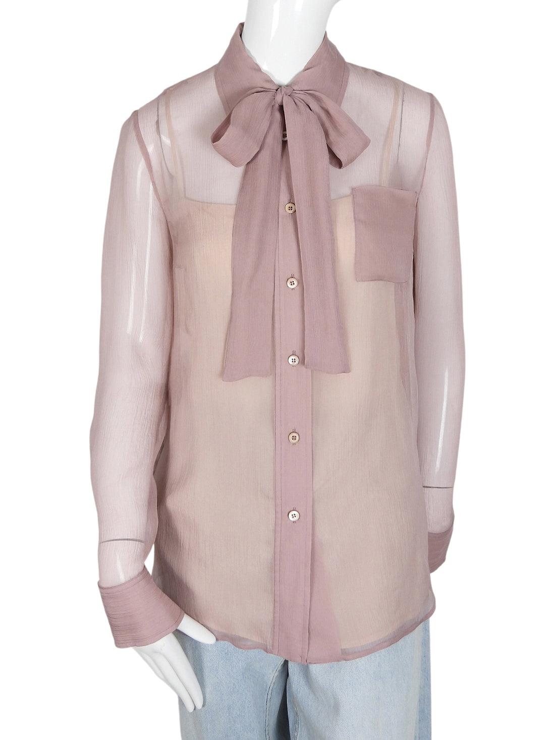 Prada Mauve Pink Silk Button Down shirt with Cami - 40