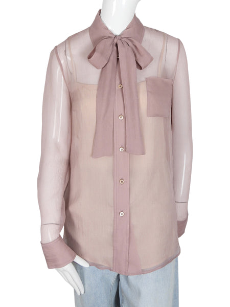 Prada Mauve Pink Silk Button Down shirt with Cami - 40