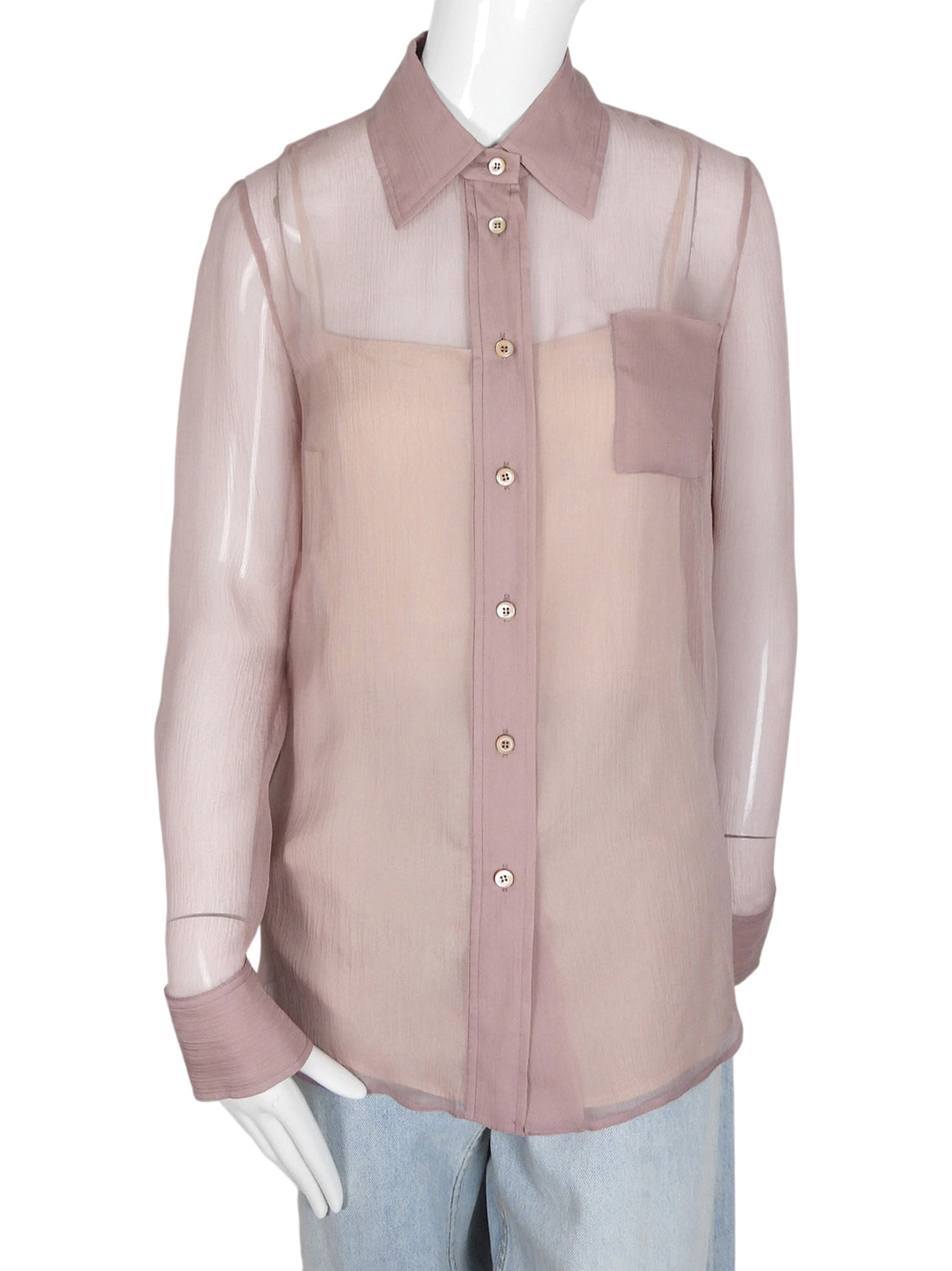 Prada Mauve Pink Silk Button Down shirt with Cami - 40
