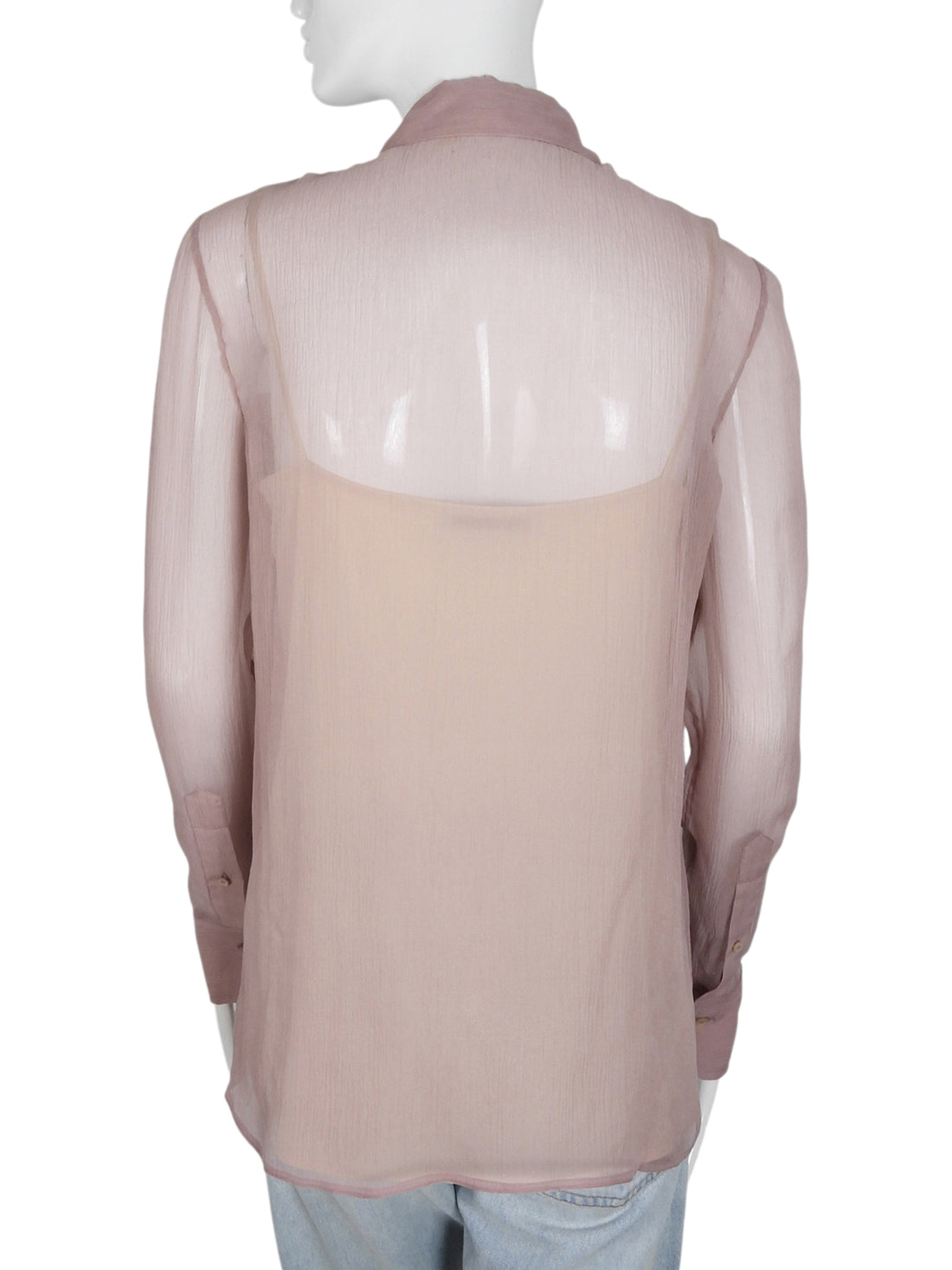 Prada Mauve Pink Silk Button Down shirt with Cami - 40