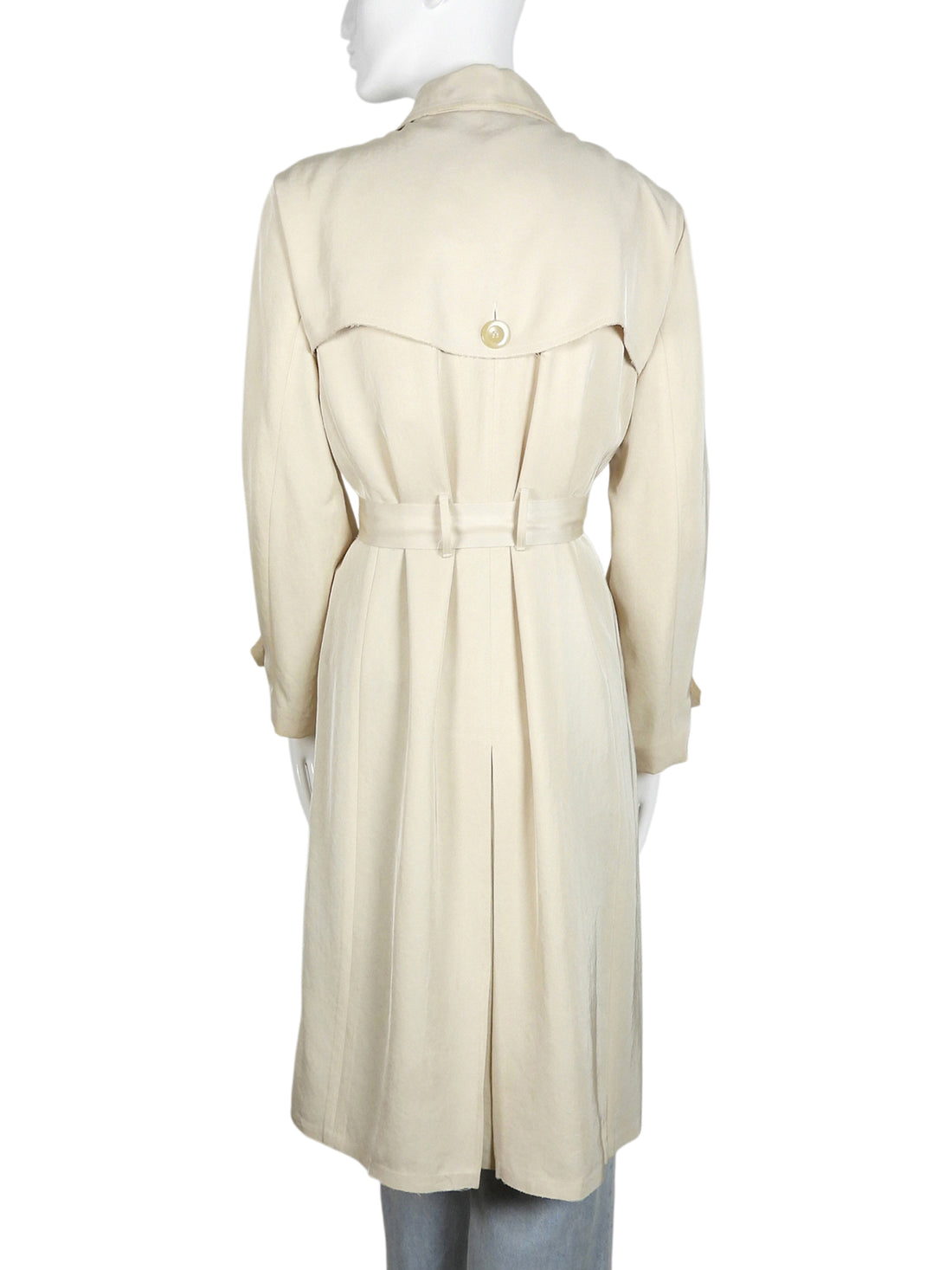 Vanessa Bruno Sand Beige Double Breasted Raw Hem Trench Coat - 38