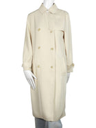 Vanessa Bruno Sand Beige Double Breasted Raw Hem Trench Coat - 38