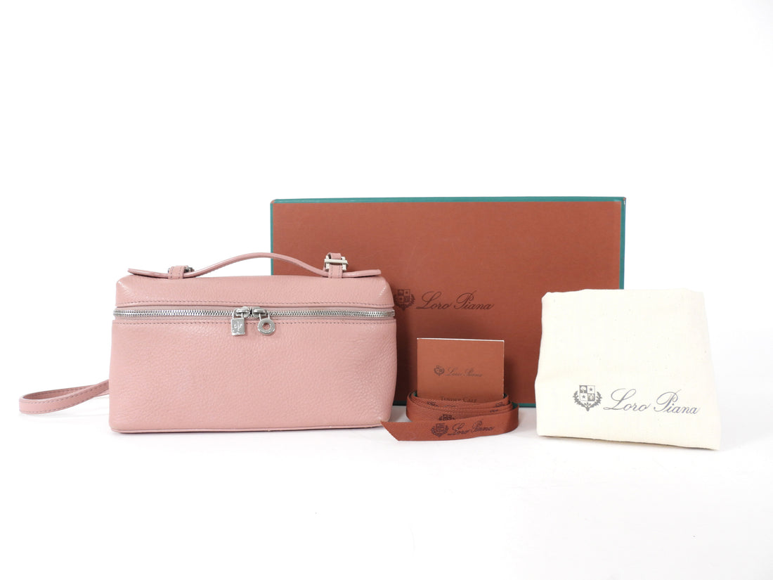 Loro Piana Extra Pocket L19 Pouch Leather Bag Pink