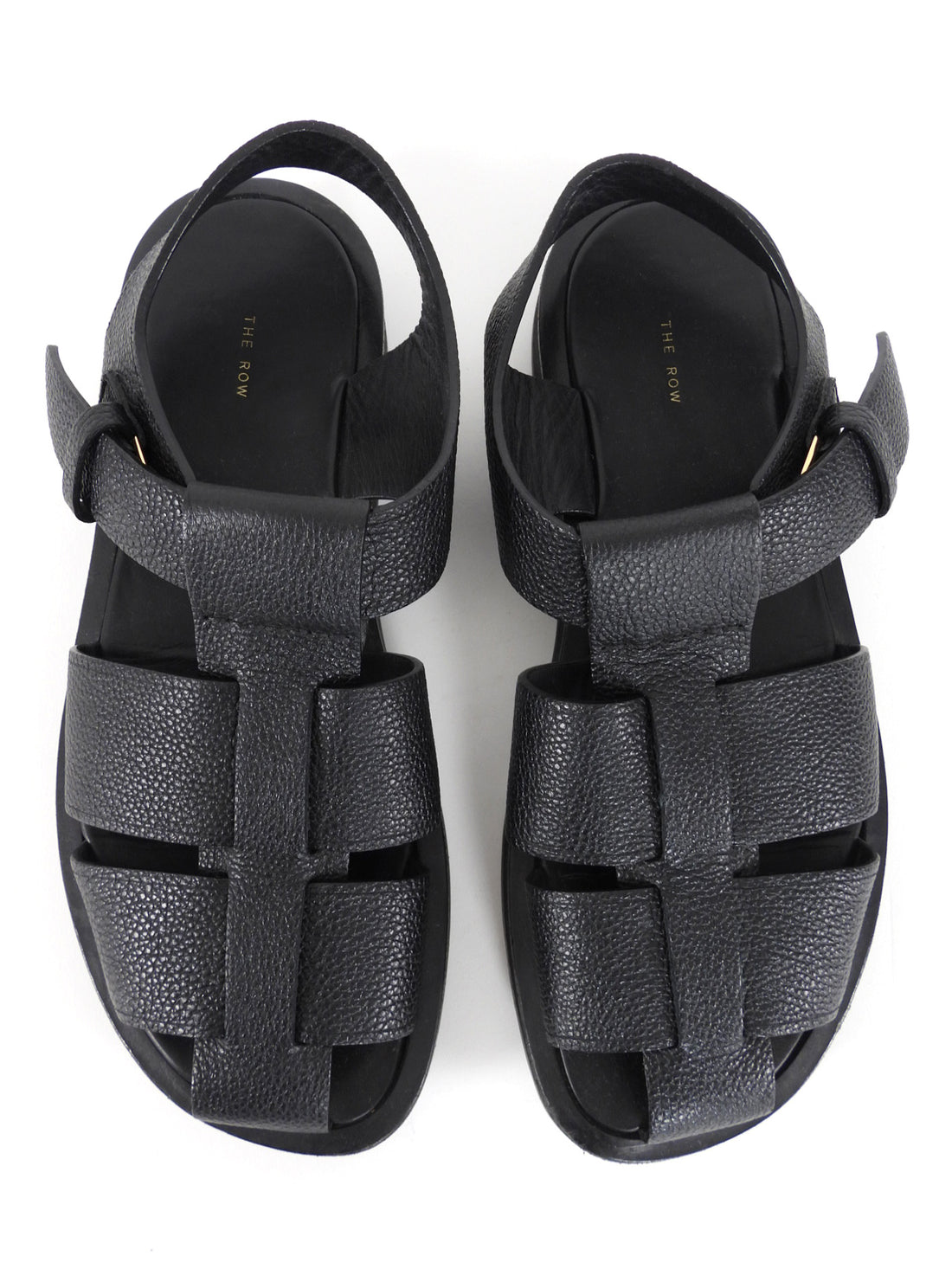The Row Fisherman Leather Sandals Black - 37