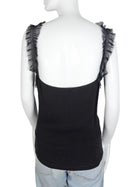 Fendi Black Frayed Silk Strap tank Top - IT 40