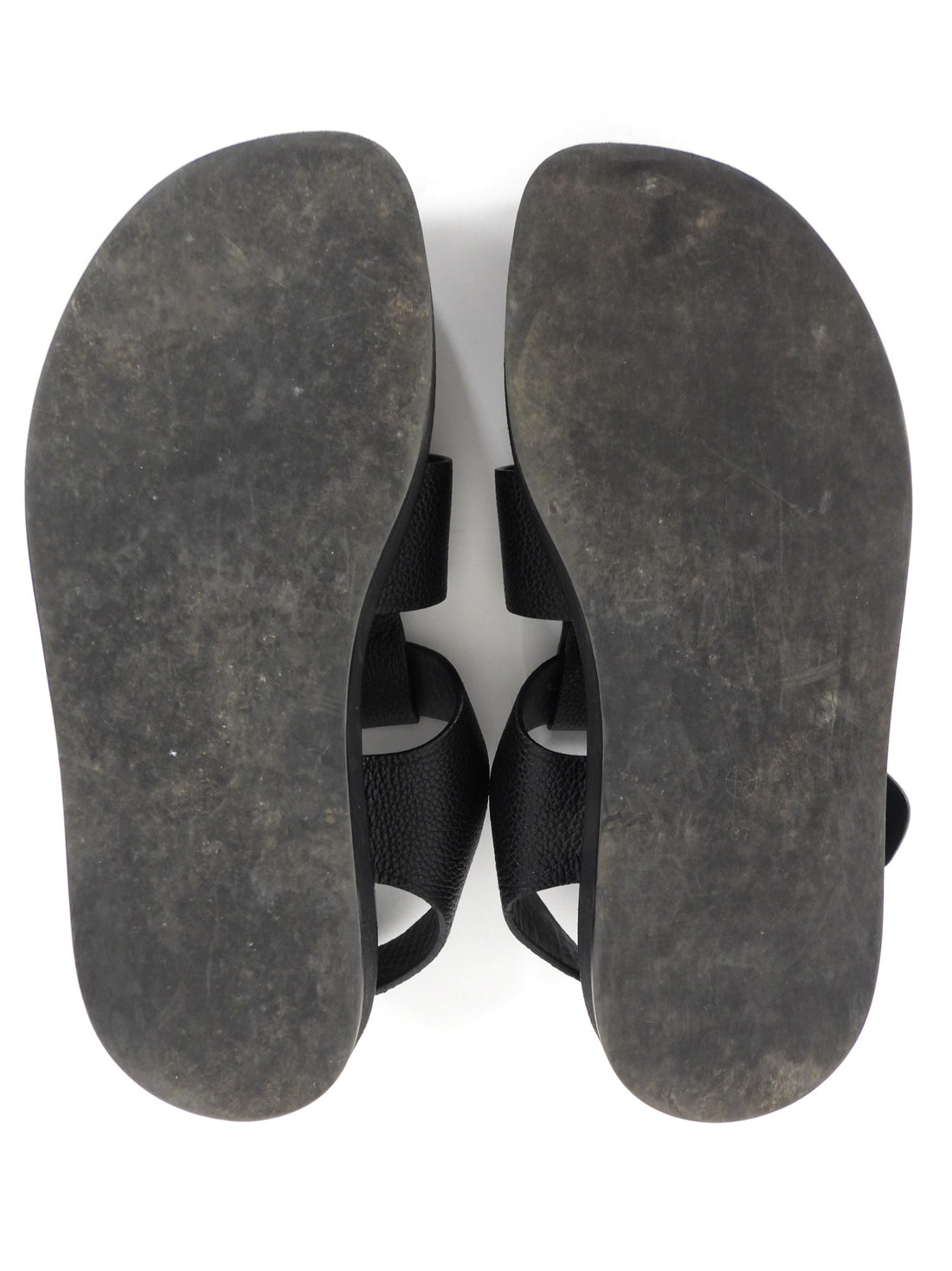 The Row Fisherman Leather Sandals Black - 37