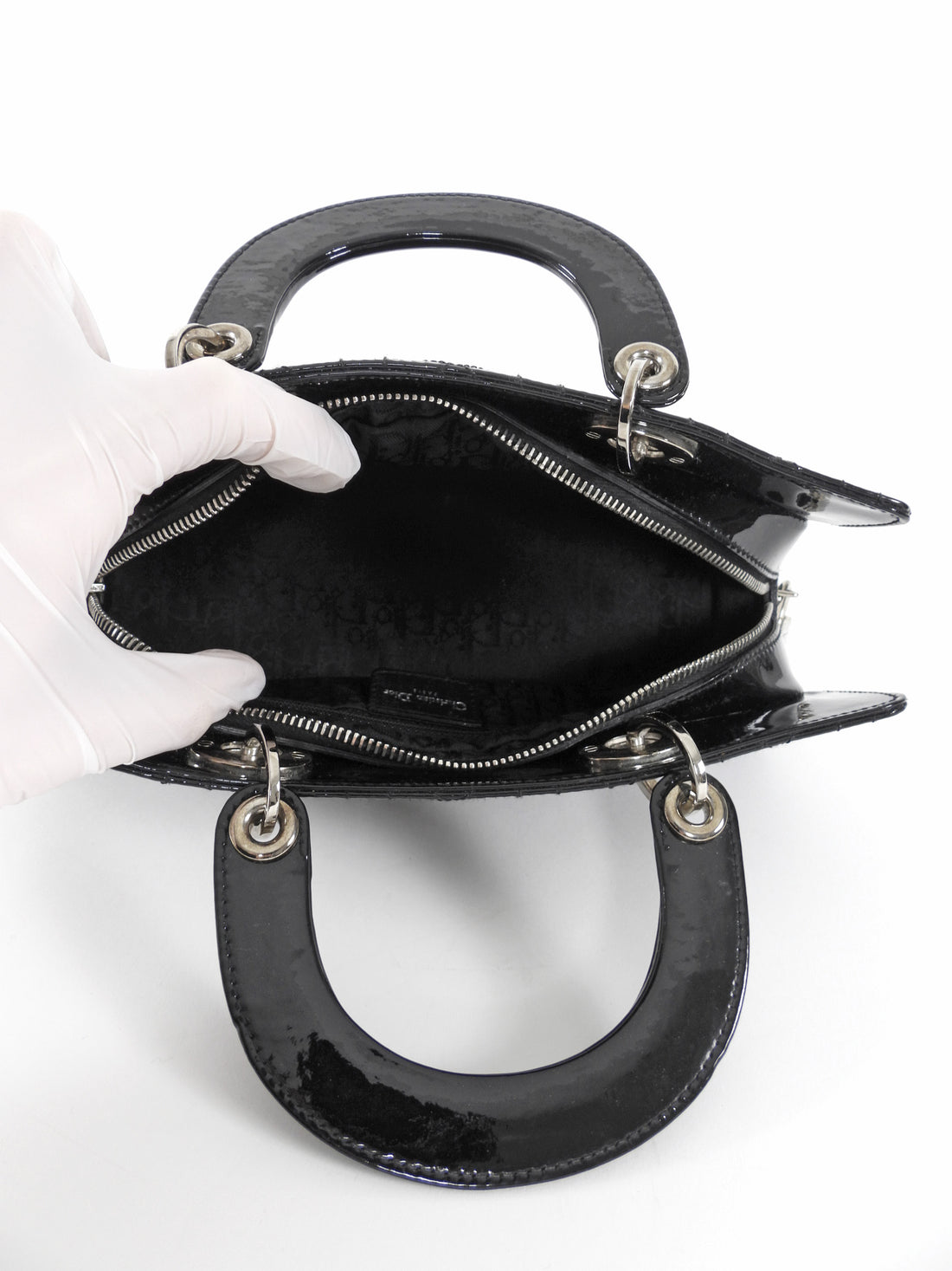 Christian Dior Vintage 2005 D-Joy Lady Dior Patent Mini Bag